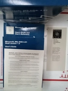 1991 Microsoft MS-DOS 4.01 & Shell Ver. 1 Vintage Operating Disks & Manual Box - Picture 1 of 3