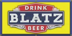 BLATZ BIER OLD SCHOOL VINTAGE BAR PUB TAVERNE SCHILD NEUGESTALTUNG BANNER GRÖßENOPTIONEN - Bild 1 von 1