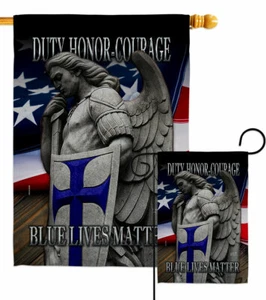 Honor Blue Lives Garden Flag Police Armed Forces Decorative Yard House Banner - Picture 1 of 17