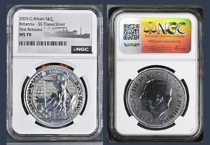 2025 G Britain Britannia 1 oz Silver Coin NGC MS70 SS Tilawa Shipwreck w/ Privy - Picture 1 of 4