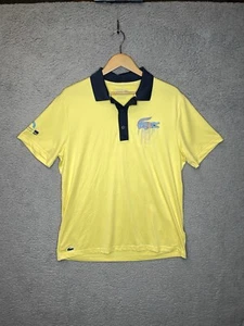 Lacoste Sport Polo Mens Extra Large XL Yellow Miami Open Short Sleeve FR 6 - Picture 1 of 19
