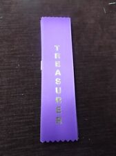 TREASURER purple ribbon with gold foil letters lot of 5