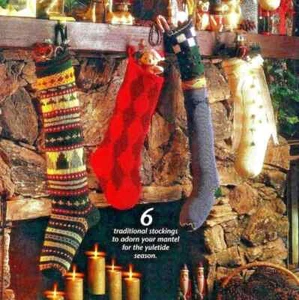 5 CHRISTMAS STOCKINGS to KNIT in WORSTED WEIGHT YARN by ANNIE'S ATTIC - Picture 1 of 1
