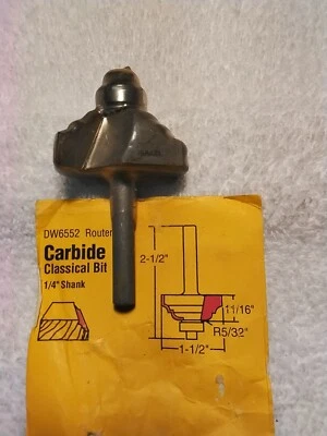 DEWALT  DW 6552 CARBITE ROUTER BIT  CLASSICAL  BIT  - Image 1 of 4