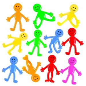 60 Stck. Smiley Gesicht biegsamer Mann, dehnbare Figuren Party Gefälligkeiten klebrig biegsam - Bild 1 von 7