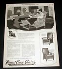1920 OLD MAGAZINE PRINT AD, ROYAL EASY CHAIRS, PUSH THE BUTTON- BACK RECLINES!  