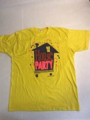 VTG 1990 House Party T-Shirt Size XL or L Movie Promo Deadstock Rap Hip Hop - Image 1 of 4