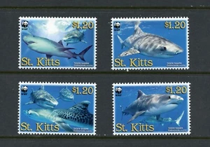 K714 St. Kitts 2007 fish marine Tiger Sharks 4v. MNH - Picture 1 of 1