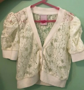 Girls Summer Cardigans White Lace size 7, Red size 6 - Picture 1 of 3