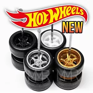Scala 1/64 5 RAZZE ADVAN GT v4 Real Riderz Ruote Cerchi Set Pneumatici per Hot - Foto 1 di 8