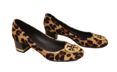 Tory Burch Women's Pumps, Leopard Calf Hair Amy Block Heel Pumps Size 7.5 - Image 1 of 4