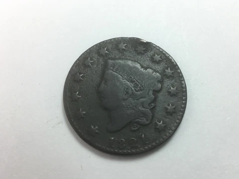 1821 Coronet Head Large Cent, Key Date, N-2 Cover