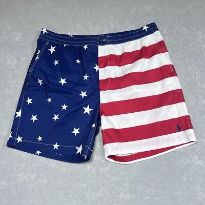 Bañador Polo Ralph Lauren Bandera Americana Hombre Talla XL Poliéster Cordón Foto 1 de 4