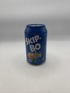 Skip-Bo Dice Game Mattel Blue Tin Soda Can Travel Game Complete - FUN! - Picture 1 of 2