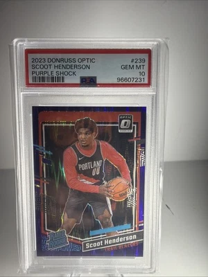 2023-24 donruss optic scoot henderson 239 Purple Shock Psa10  - Image 1 of 3