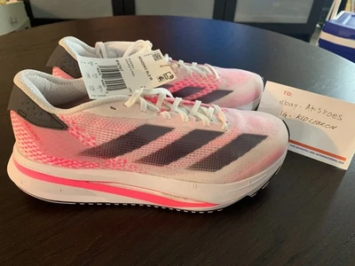 🆕 NUEVO Adidas Adizero SL2 para mujer US 7 blanco rosa lúcido adios pro boost ultra Foto 1 de 4