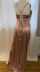 Mermaid Satin Dress Formal Bridesmaid Wedding Guest Size Medium Spaghetti Strap - Picture 1 of 6