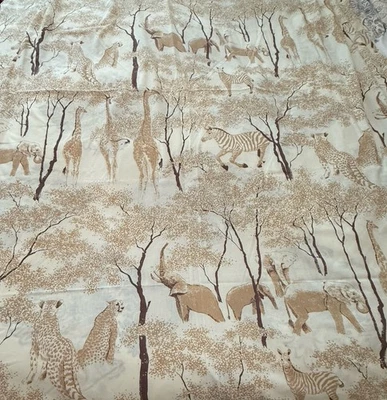 Винтажный лист сафари животное 70-х африканский гепард слон зебра газель жираф - Изображение 1 из 4