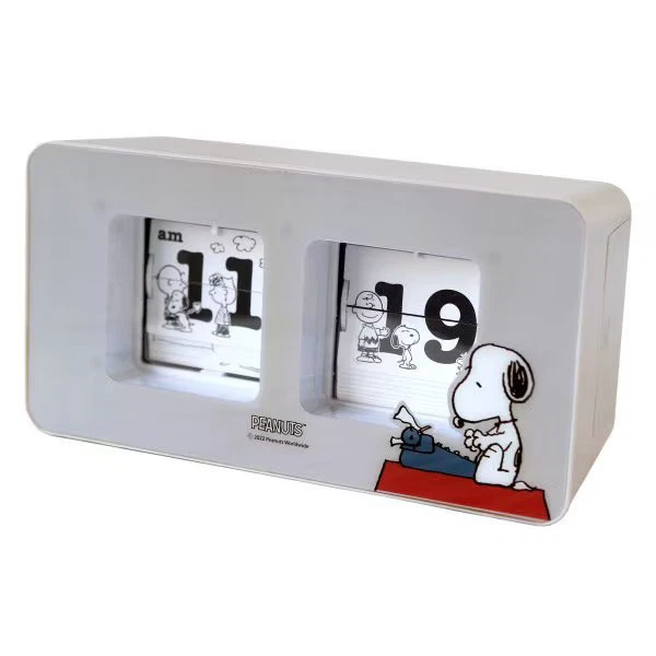 Peanuts Snoopy Flip Analog Clock Gray PNC001-3GY Field work - Image 1 of 1