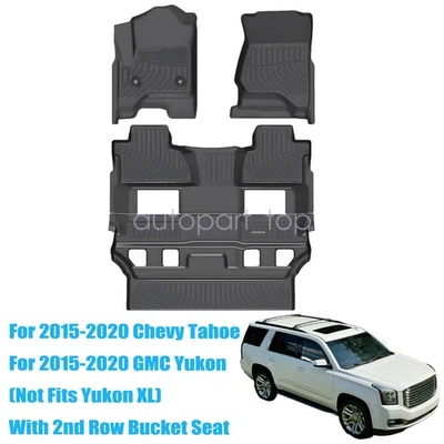 Floor Mats Liner For 2015 2016 2017 2018 2019 2020 Chevy Tahoe / GMC Yukon TPE - Изображение 1 из 4