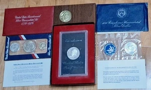 SILVER COLLECTOR SET RED, BROWN AND BLUE IKES EISENHOWER BICENTENNIAL 1976,71,72 - Picture 1 of 8