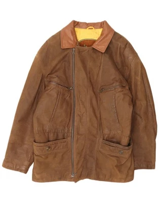 MAREN Mens Leather Jacket UK 36 Small Brown Suede DF30 - Image 1 of 4