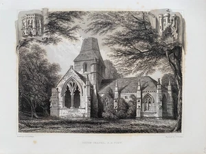 Impresión antigua de 1848; Colegiata de Seton, East Lothian después de Billings - Imagen 1 de 2