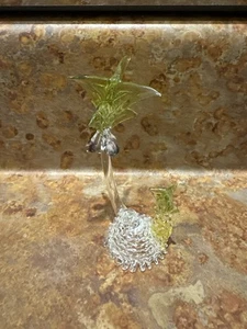 Vintage Strandszene aus mundgeblasenem Glas Palme und Ananas - Bild 1 von 7