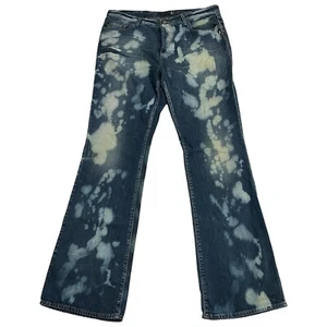 NWT Just Cavalli Mens Size 36x34 Faded NFL Dark Light Wash Denim Jeans - Picture 1 of 5