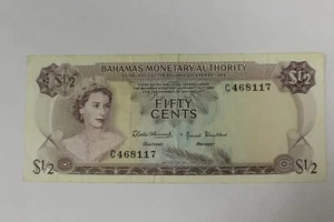 Bahamas Fifty Cent 1968 Note Fine - Picture 1 of 6