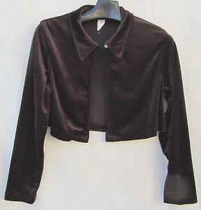 M Jacket JESSICA LAUREN Bolero Velvet MAROON Velour TOP $4.50 SHIP MADE in USA - Picture 1 of 2