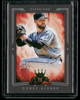 2015 Panini Diamond Kings Corey Kluber 32 Framed Green  SN5 - Image 1 of 2