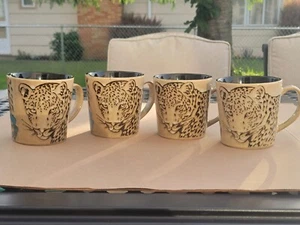 Leopard Keramik Keramik 15 Unzen Kaffeebecher Teetasse 4er Set von Blue Harbor  - Bild 1 von 7