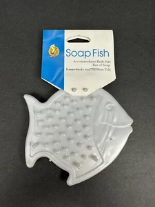 Fish Shaped Soap Saver Draining Lift Pad Soap Holder Shower Manco White New HTF - Picture 1 of 4