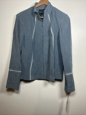 Norton Mcnaughton 12 Zip Up Jacket Blue Stripe Stretch Coat - Image 1 of 4