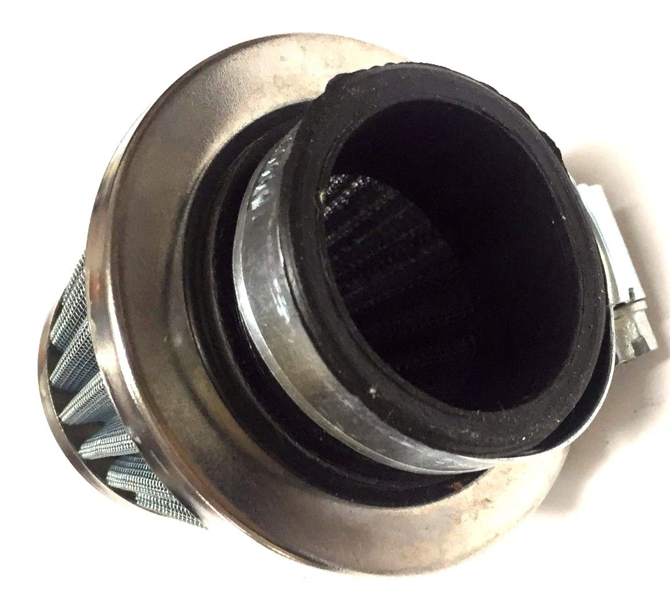 Filtro de ar núcleo cromado 35 mm para Yamaha DT80 MX 81 82 83 RD80 LC 1982 RD125 RD200 - Imagem 1 de 1