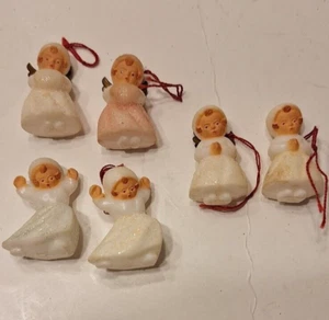 vintage 50's sugar baby angel Christmas ornaments West Germany set of 6 - Picture 1 of 4