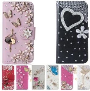 For Alcatel TCL A3 A509DL/TCL A30 Phone CASE Leather Wallet Bling Cover + strap - Picture 1 of 20