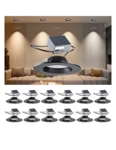 bulbeats 12Pack 5/6 Inch Gimbal LED Recessed Light, Adjustable Angled Dimmable - Picture 1 of 6