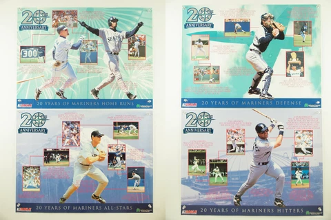 vtg 1996 lot set 4 SEATTLE MARINERS 20th Anniversary 20 Years  SGA posters 23x18 Cover