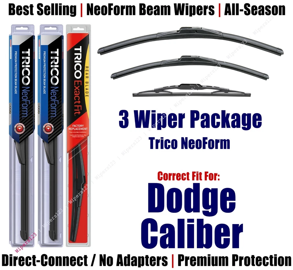 Paquete de 3 limpiaparabrisas delanteros y traseros NeoForm - aptos para Dodge Caliber 16240/170/10-1 2007-2012 Foto 1 de 1
