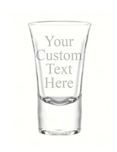 DOUBLE SIDED Shot Glass Glasses Free Engraving Groomsman Bridesmaids Custom Gift - Picture 1 of 4