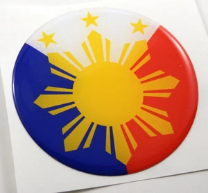 Philippines Round domed decal emblem Car bike 3d sticker 2.44" - Imagen 1 de 2