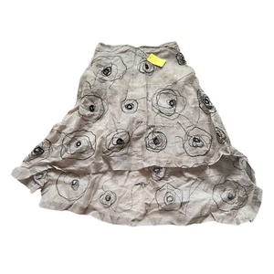 Wilczynska skirt off white black spirals medium abstract swirls high low - Picture 1 of 6