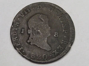 1820 SPAIN 8 Maravedis Ferdinand VII 30mm. #13 - Picture 1 of 7