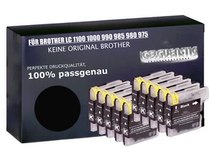 10 Tintenpatronen kompatibel black für Brother LC1100 MFC 5890CN - Bild 1 von 6