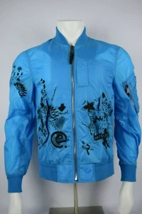 NWT $895 Mens Burberry Brinkley Print Jacket Bomber sz 38 US, 48 EU Blue Black - Picture 1 of 9