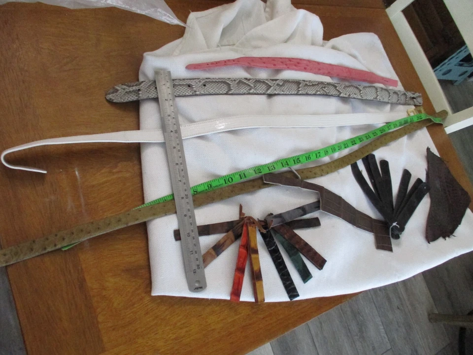 Genuine  Skin Leather Hide Pelt accessories craft strips assorted lot crocodile - Image 1 of 4