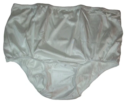 WHITE NYLON TRICOT 2 Layer Wide Crotch PANTY ENCASED BRIEF 42 - 50" 2X - 3X  ** - Image 1 of 2