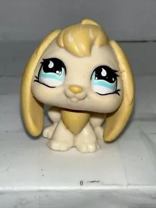 Littlest Pet Shop #717 Bunny Rabbit Lop Ears Yellow White Blue Teardrop Eyes - Picture 1 of 6
